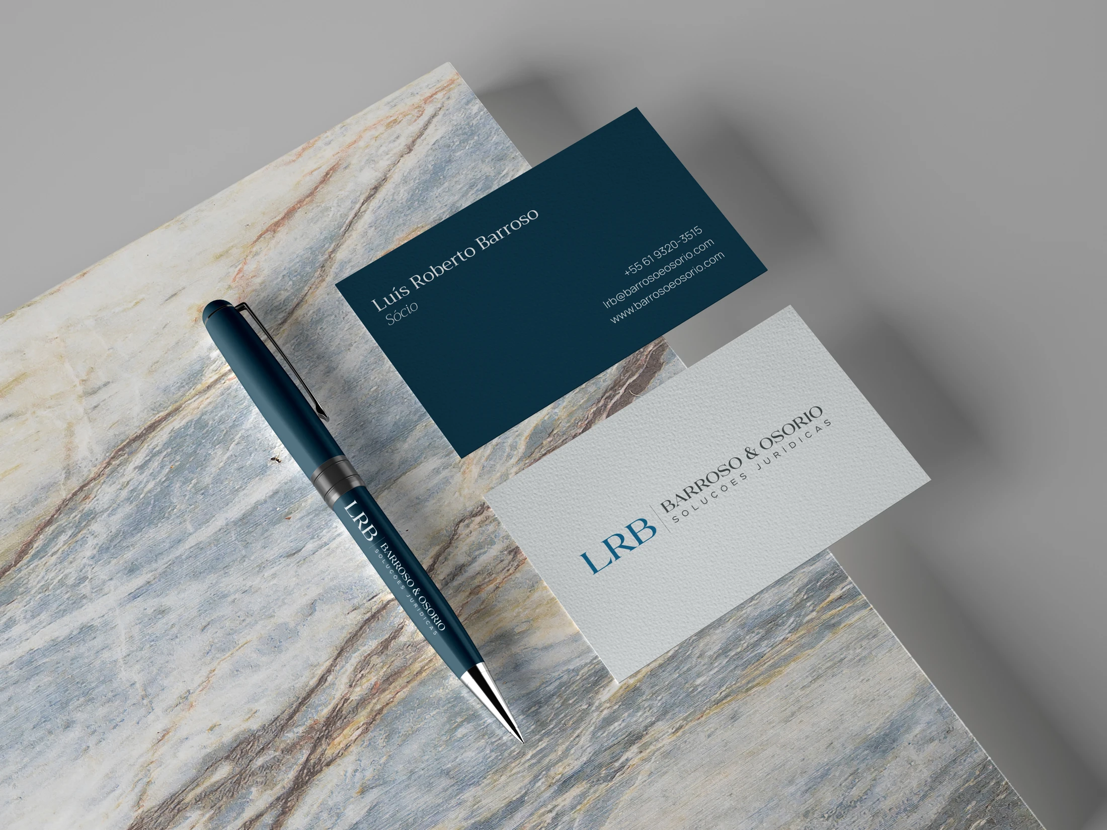 LRB stationery: envelopes, invitation, business cards, pen and the full set