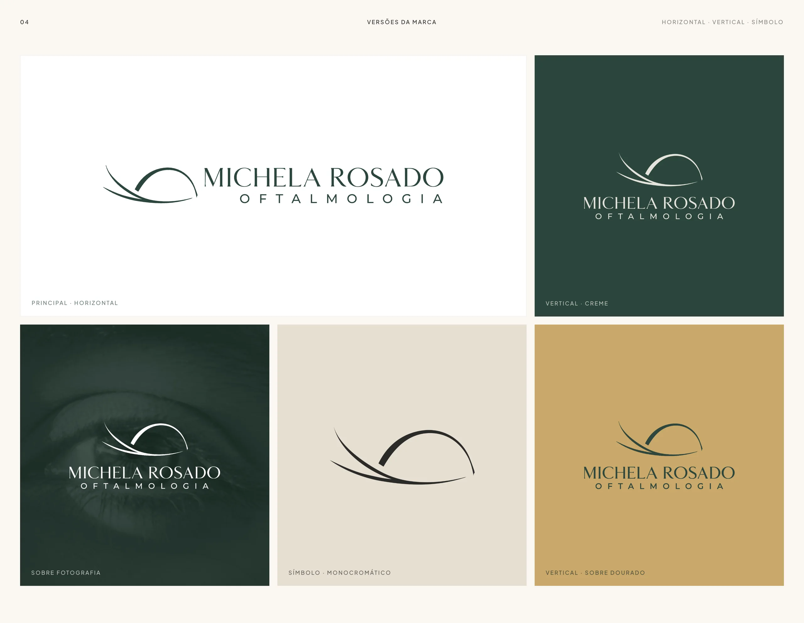 Brand versions: horizontal, vertical, over photography and symbol