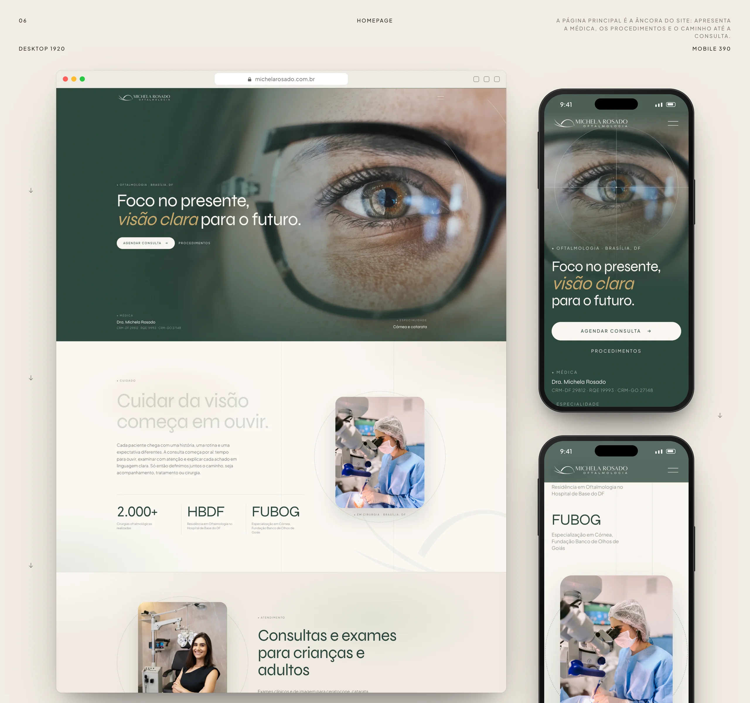 Homepage on desktop and mobile